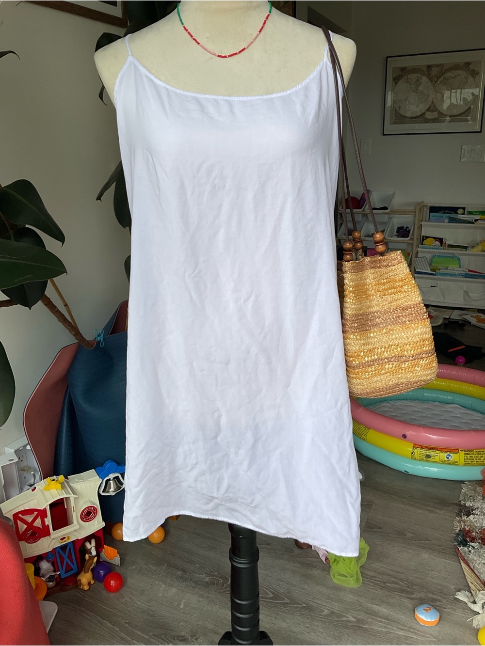 J. Crew Simple White Slip Dress Large